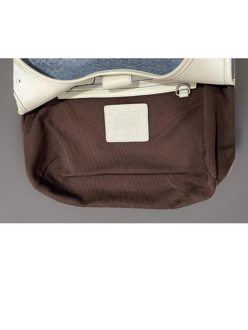 Coach Signature Logo Shoulder Purse Blue W/White Trim Silver Hardware J3K-6800 - Picture 6 of 13